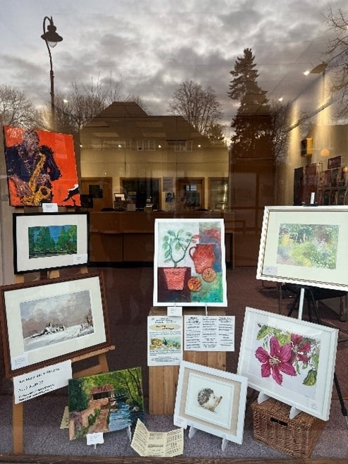 window display radlett music club, Art society, choir