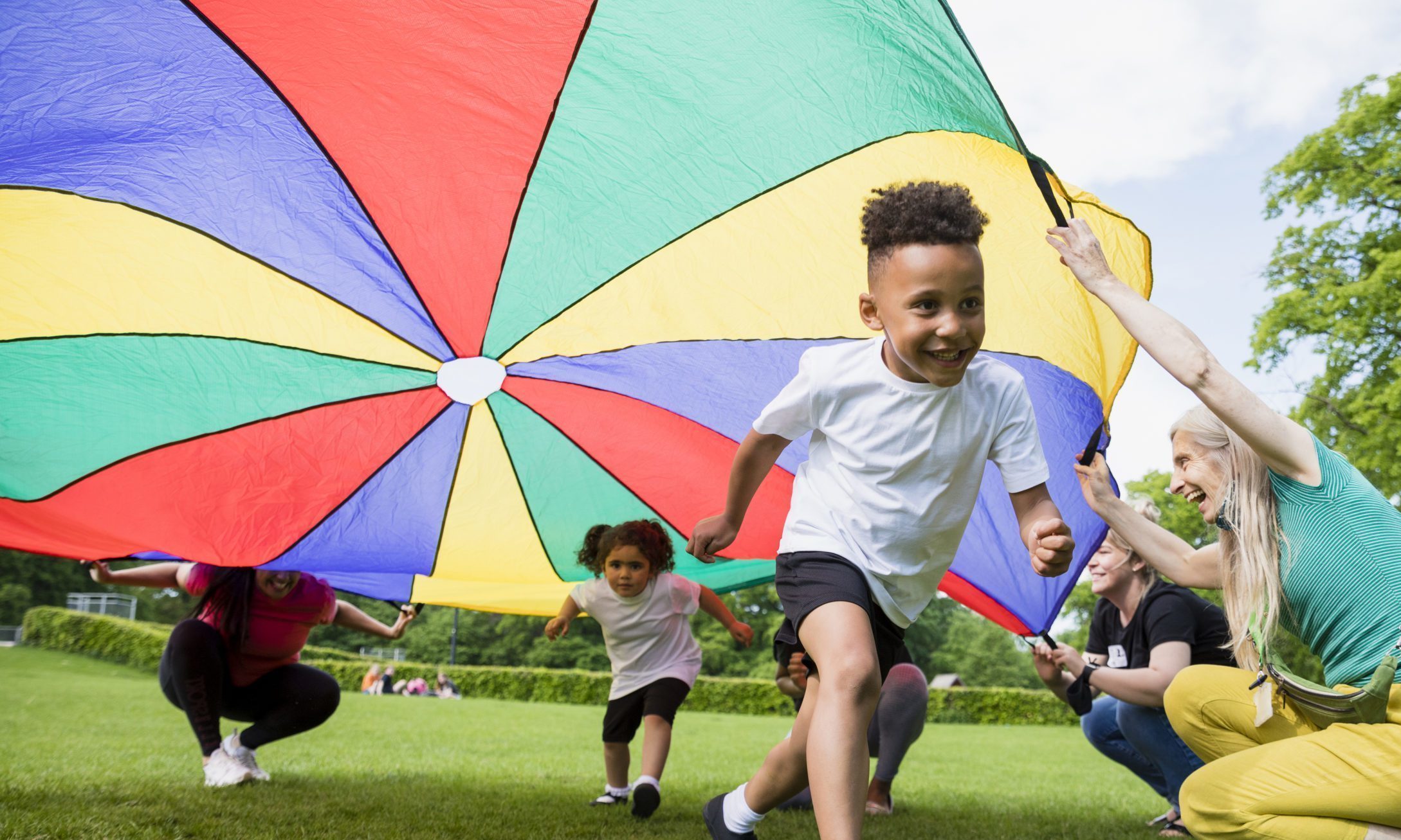 School Children with a Parachute