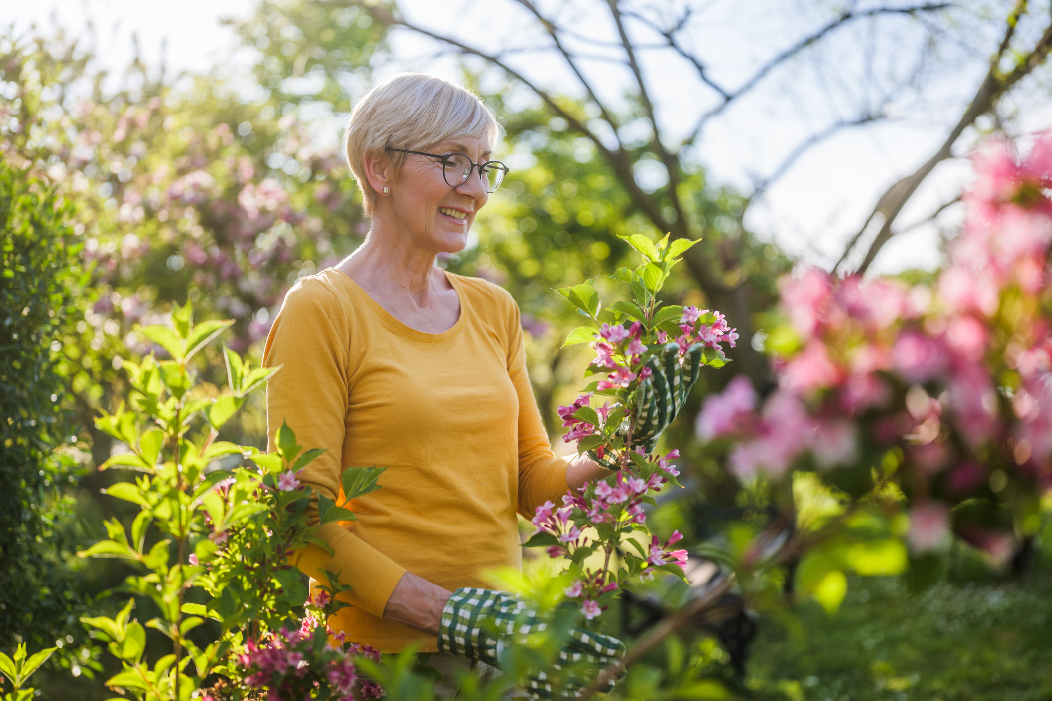 Senior woman gardening