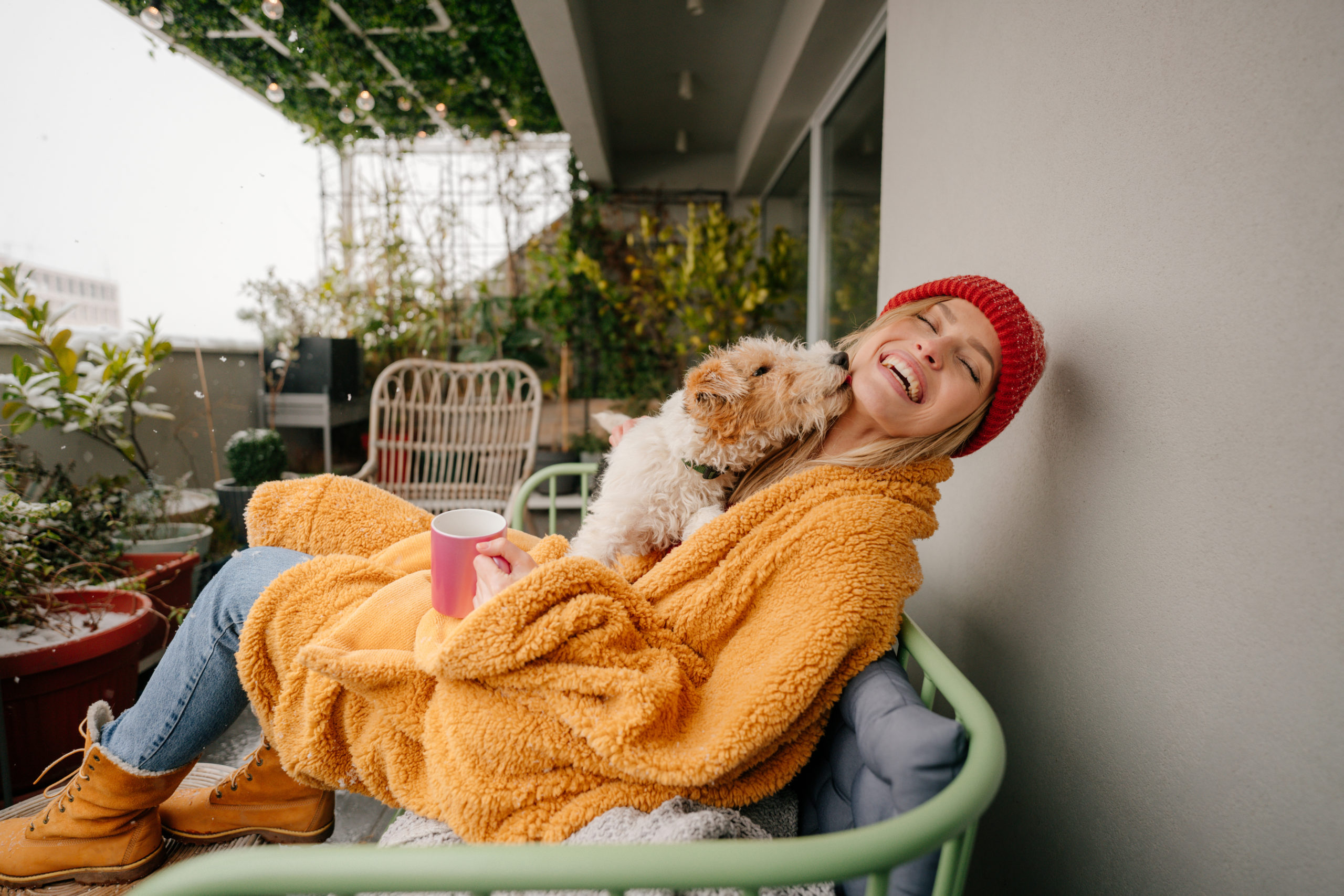 Having a warm drink with my best friend